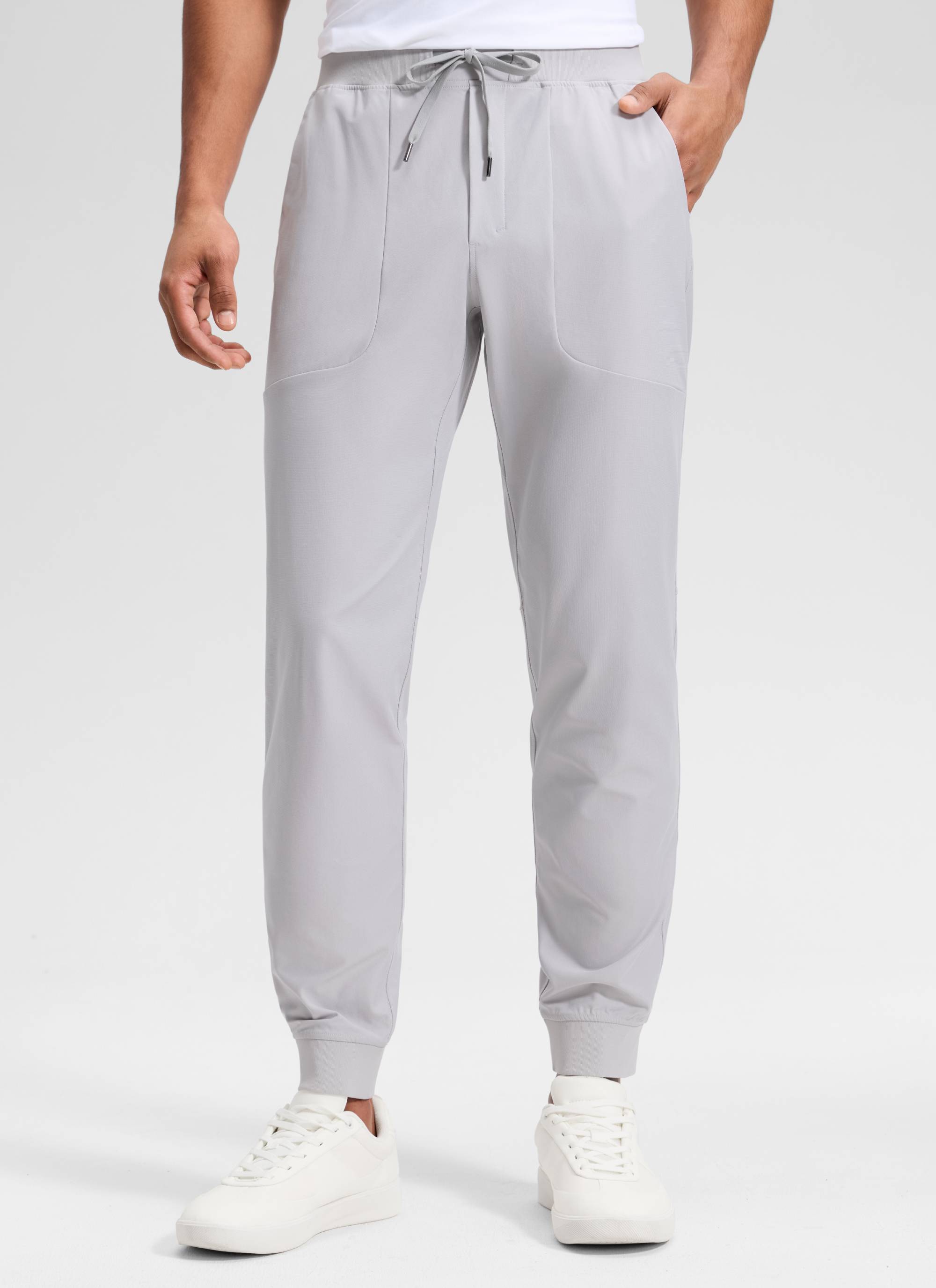 CRZ YOGA Mens Work Slim Fit All-Day Comfort Golf Joggers 30'' Platinum Grey