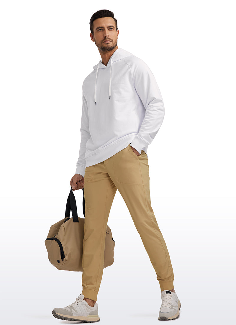 CRZ YOGA Mens Work Slim Fit All-Day Comfort Golf Joggers 30'' Khaki Sand