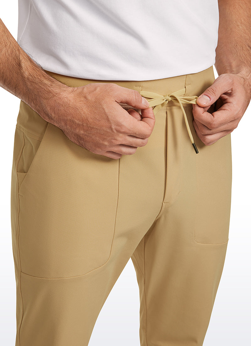 CRZ YOGA Mens Work Slim Fit All-Day Comfort Golf Joggers 30'' Khaki Sand @model_info:IL