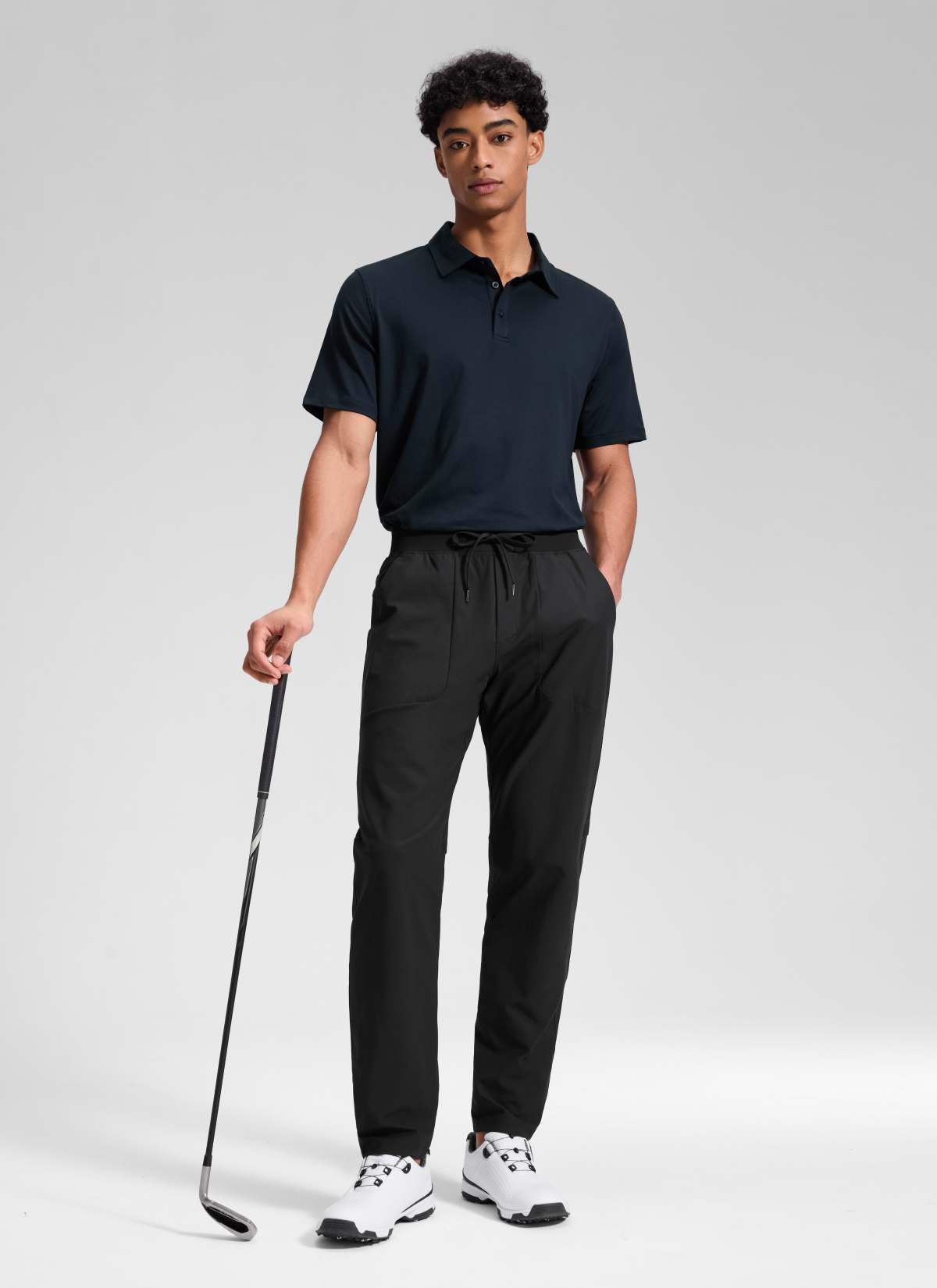 CRZ YOGA Men All Day Comfy Quick Dry with Pockets Golf Pants 31'' Black
