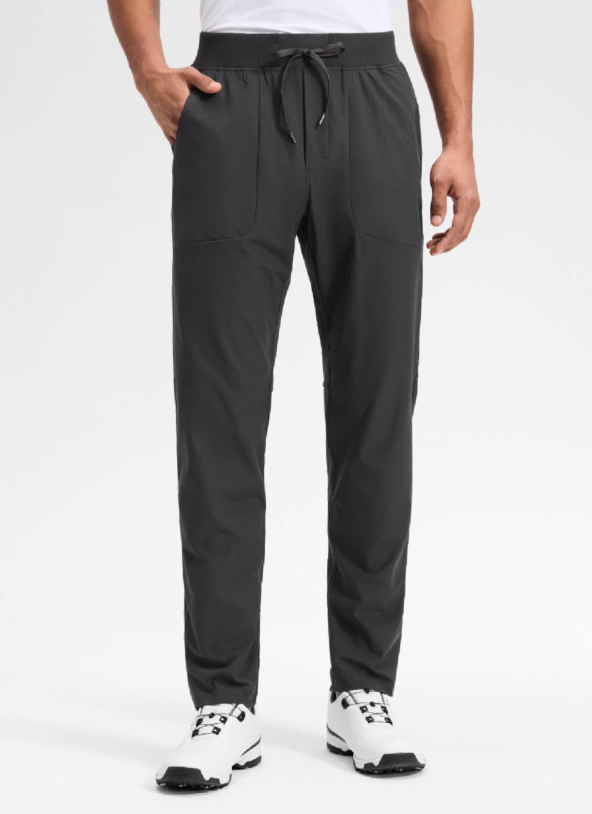CRZ YOGA Men All Day Comfy Quick Dry with Pockets Golf Pants 31'' Ink Gray @model_info:Rafael