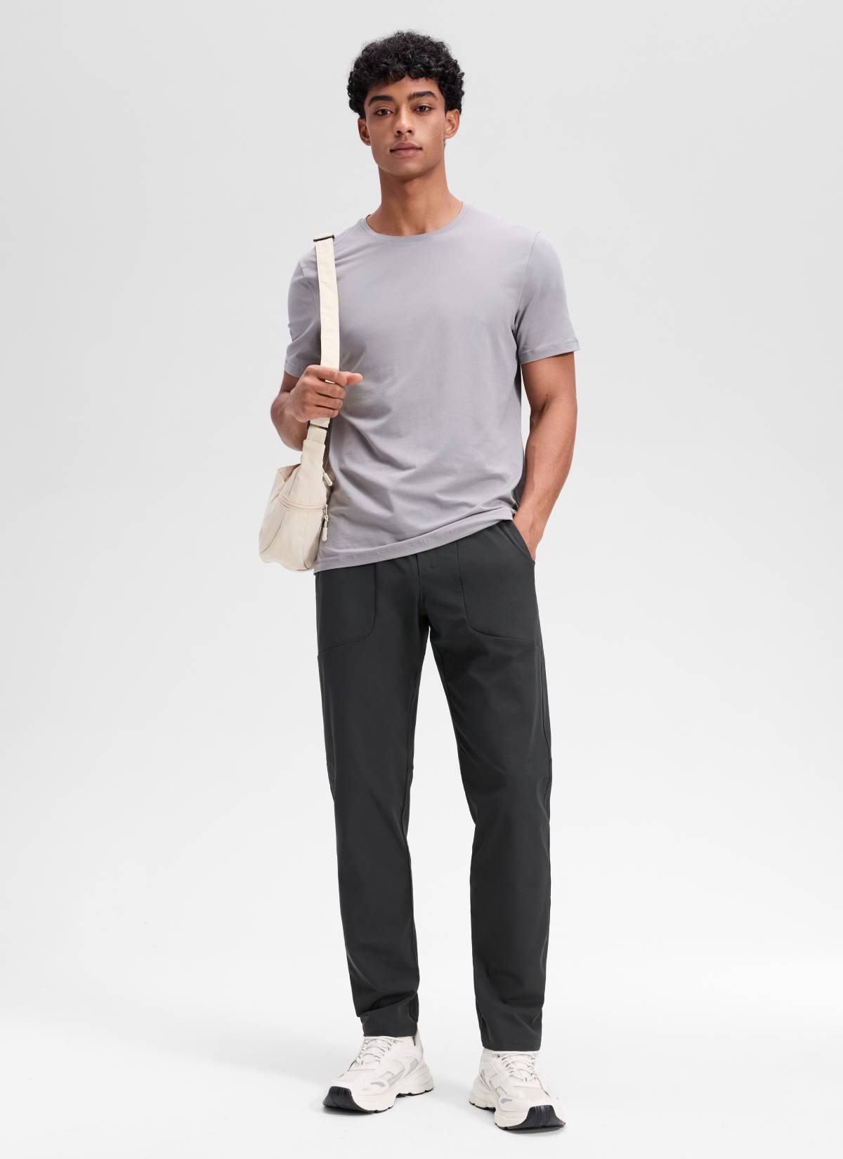 CRZ YOGA Men All Day Comfy Quick Dry with Pockets Golf Pants 31'' Ink Gray @model_info:Rafael