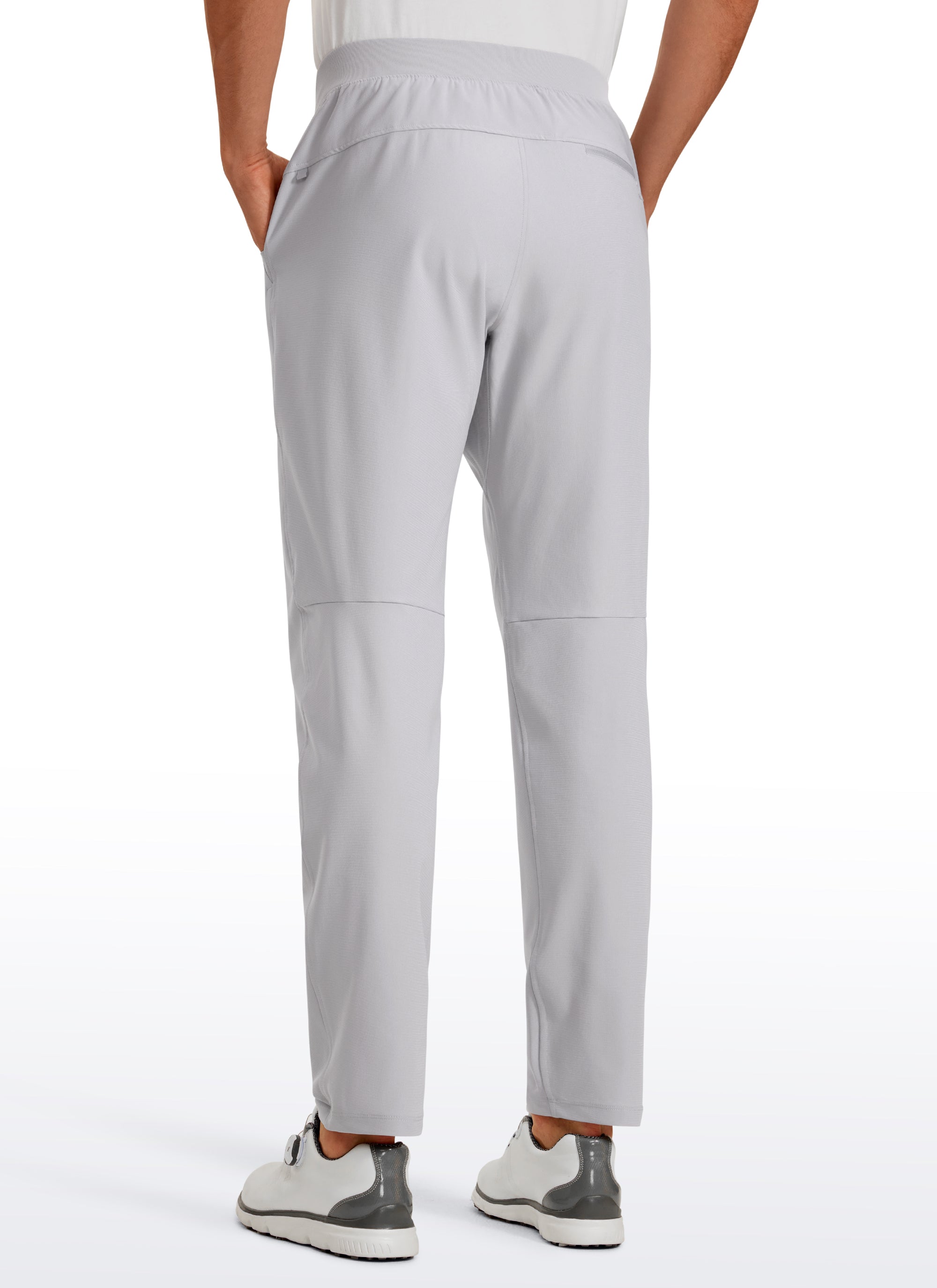 CRZ YOGA Men All Day Comfy Quick Dry with Pockets Golf Pants 31'' Platinum Grey @model_info:G