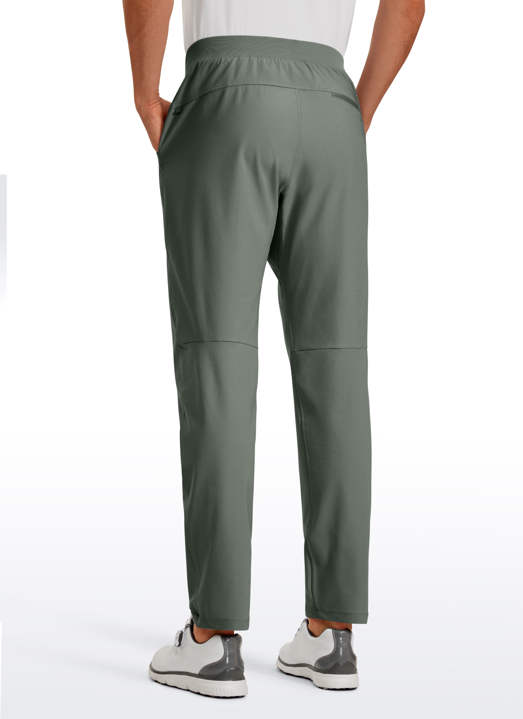 CRZ YOGA Men All Day Comfy Quick Dry with Pockets Golf Pants 31'' Grey Sage @model_info:G