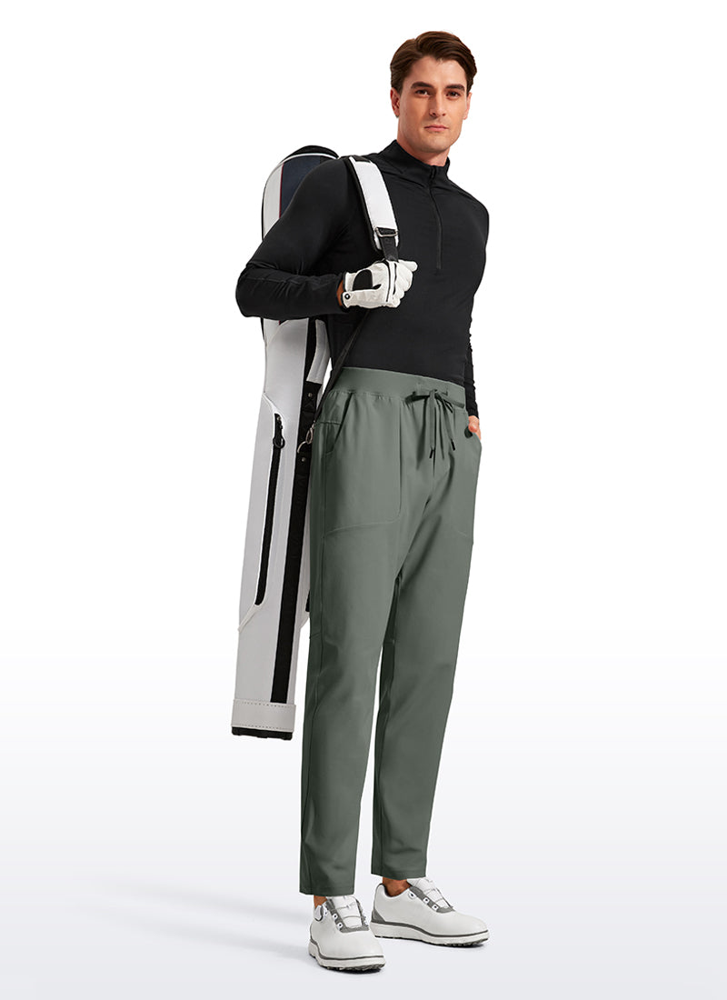 CRZ YOGA Men All Day Comfy Quick Dry with Pockets Golf Pants 31'' Grey Sage @model_info:G