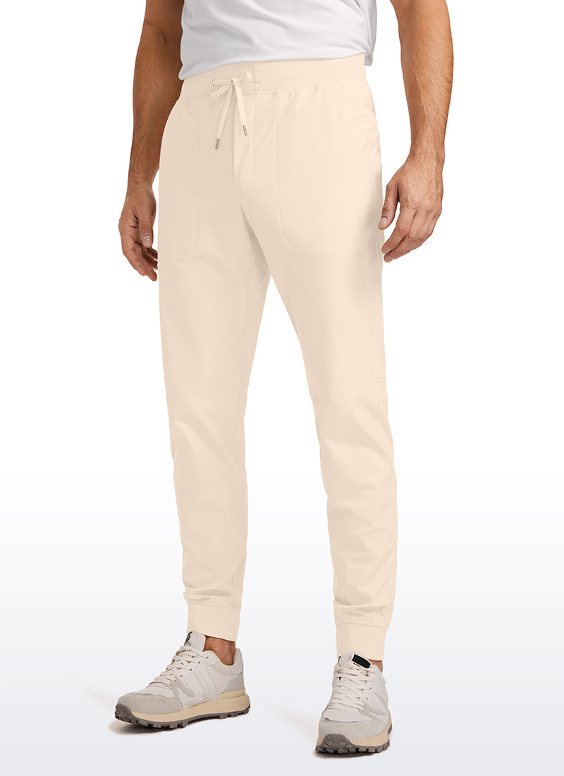 CRZ YOGA Mens Work Slim Fit All-Day Comfort Golf Joggers 30'' Raw Linen