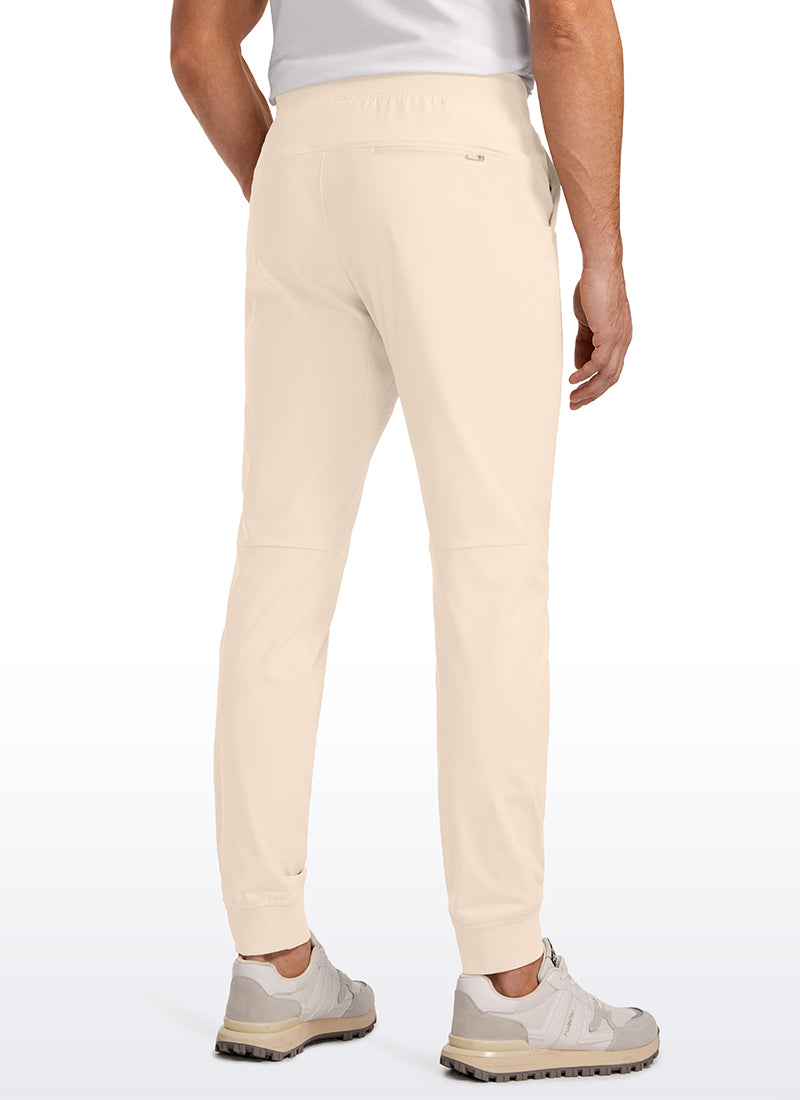 CRZ YOGA Mens Work Slim Fit All-Day Comfort Golf Joggers 30'' Raw Linen