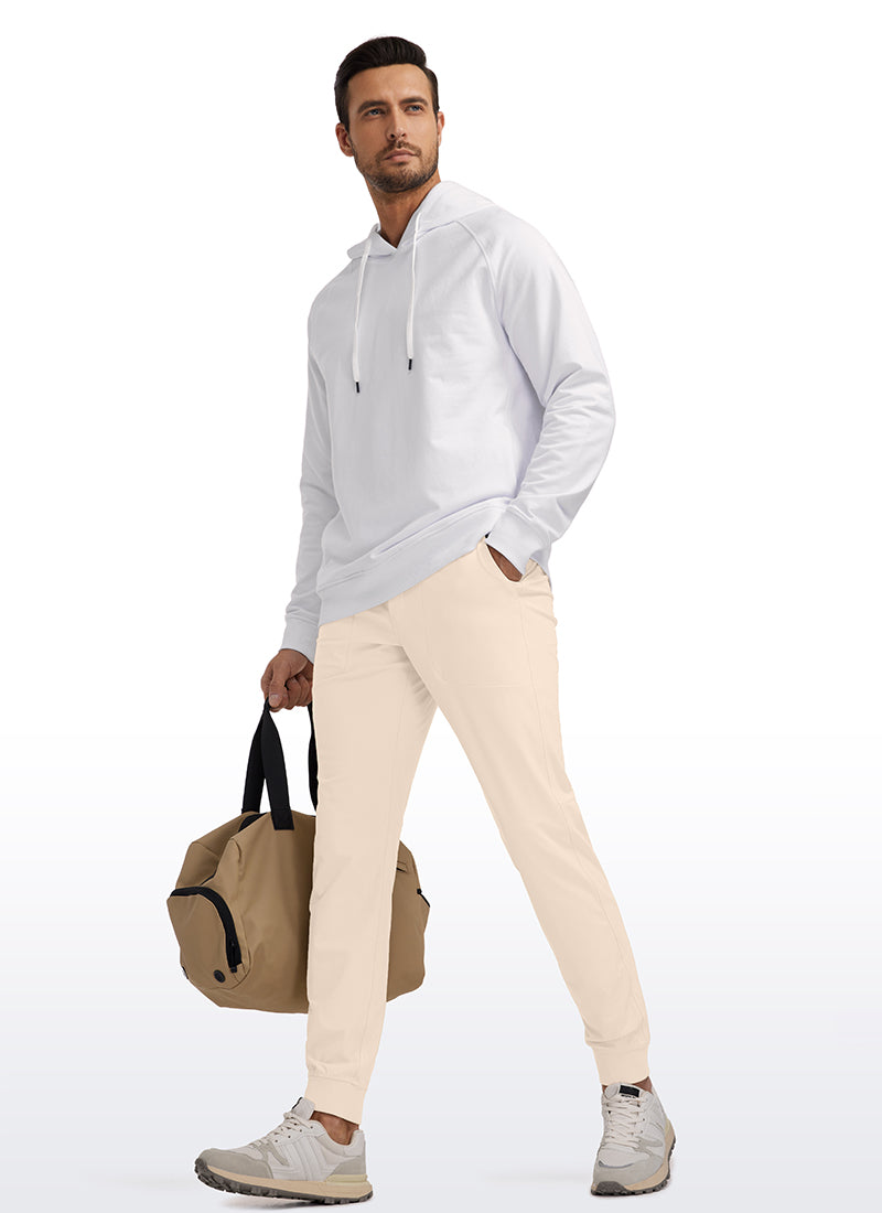CRZ YOGA Mens Work Slim Fit All-Day Comfort Golf Joggers 30'' Raw Linen