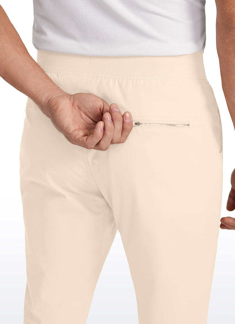 CRZ YOGA Mens Work Slim Fit All-Day Comfort Golf Joggers 30'' Raw Linen @model_info:IL