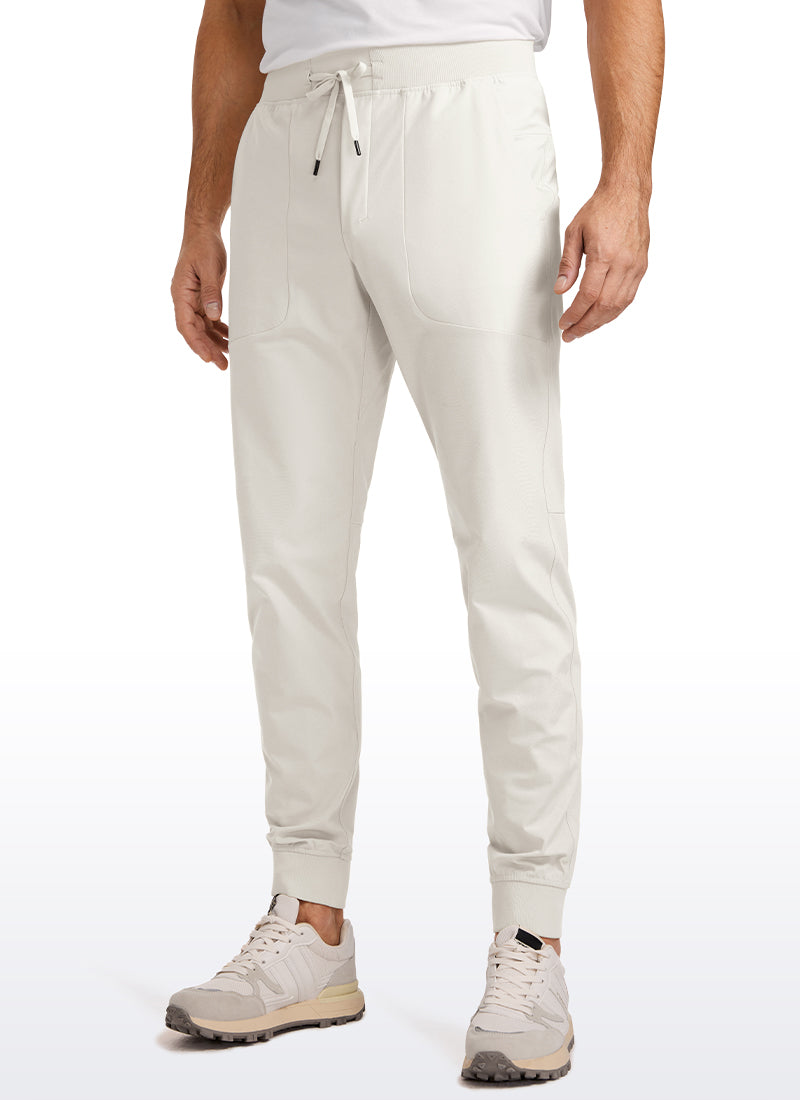 CRZ YOGA Mens Work Slim Fit All-Day Comfort Golf Joggers 30'' Milky White