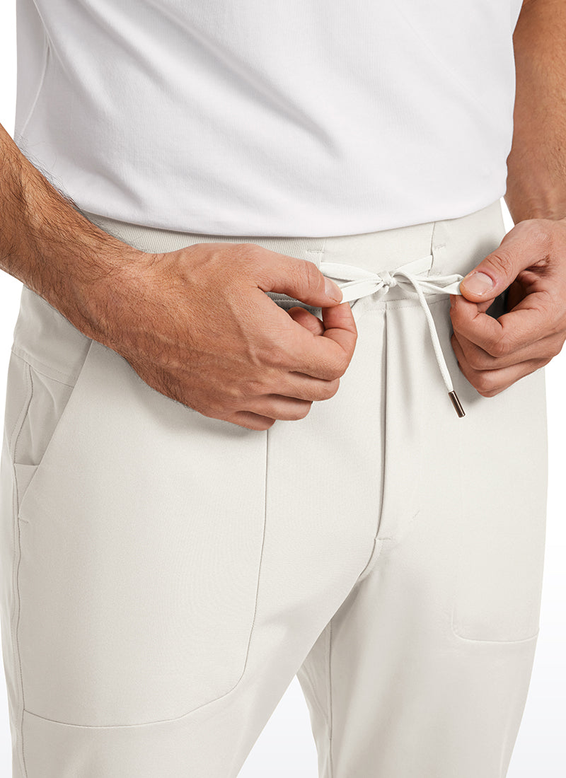 CRZ YOGA Mens Work Slim Fit All-Day Comfort Golf Joggers 30'' Milky White