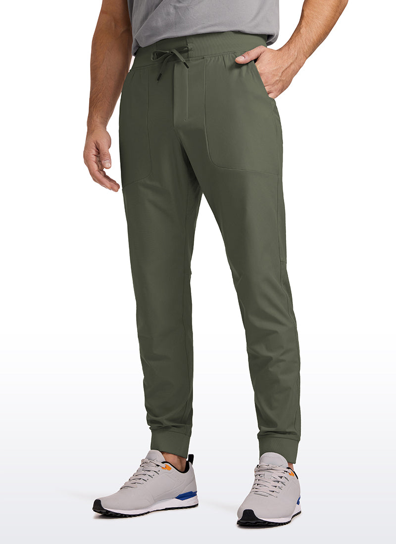CRZ YOGA Mens Work Slim Fit All-Day Comfort Golf Joggers 30'' Light Army Green