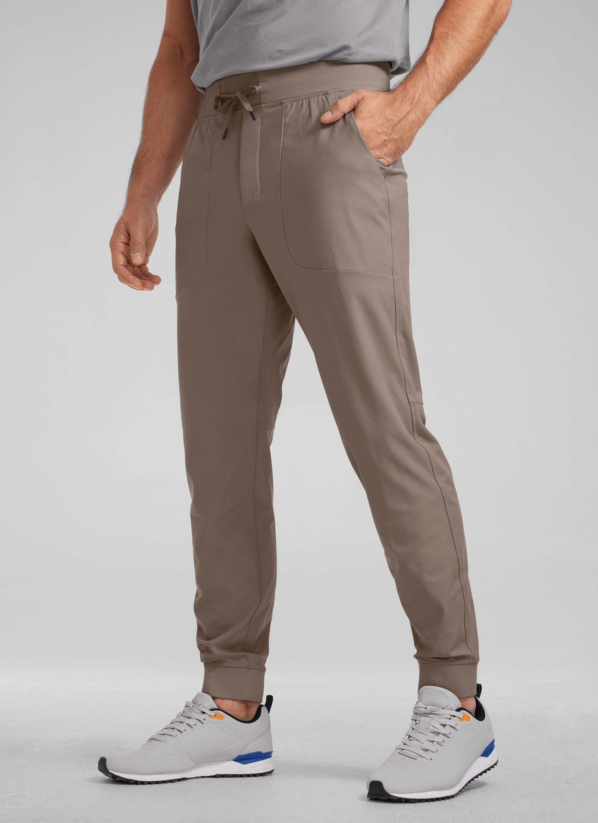CRZ YOGA Mens Work Slim Fit All-Day Comfort Golf Joggers 30'' Nomad Grey @model_info:IL
