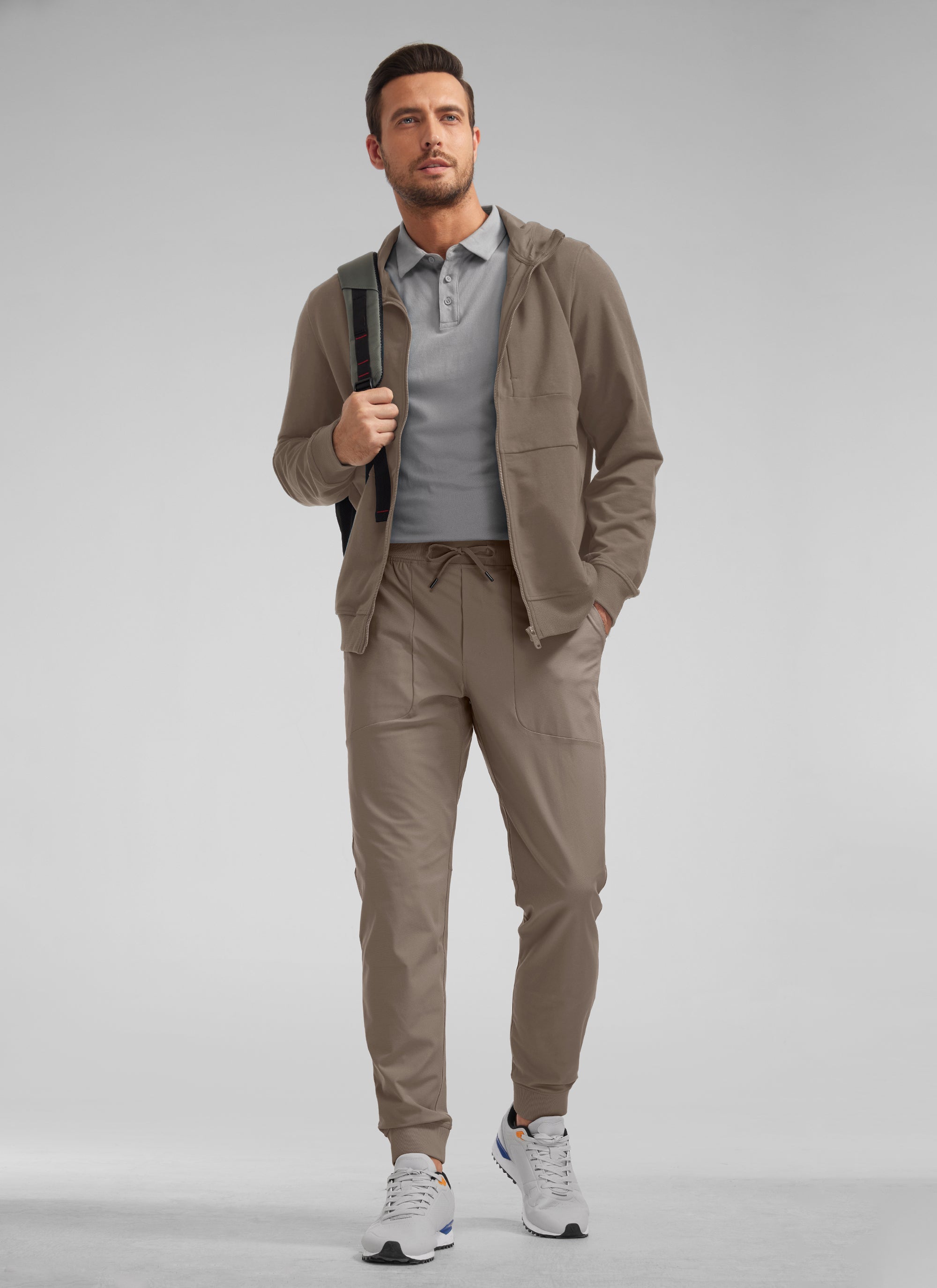 CRZ YOGA Mens Work Slim Fit All-Day Comfort Golf Joggers 30'' Nomad Grey @model_info:IL