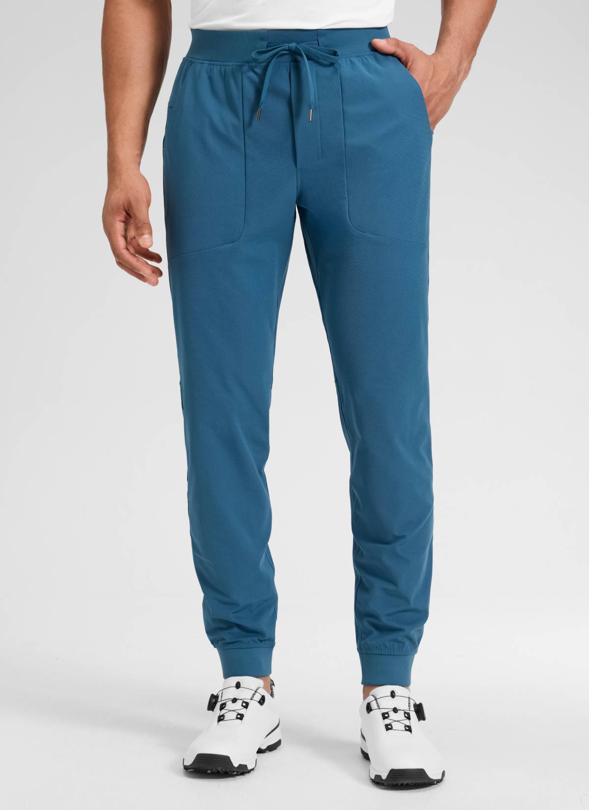 CRZ YOGA Mens Work Slim Fit All-Day Comfort Golf Joggers 30'' Iron Blue
