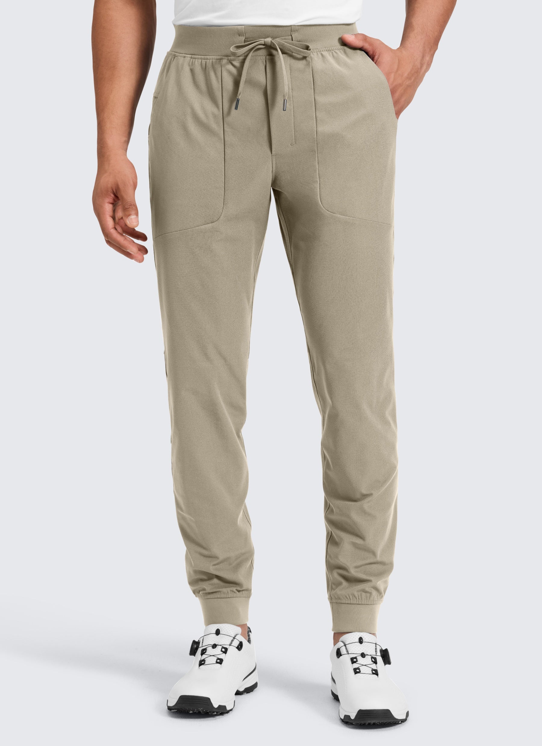 CRZ YOGA Mens Work Slim Fit All-Day Comfort Golf Joggers 30'' Oak