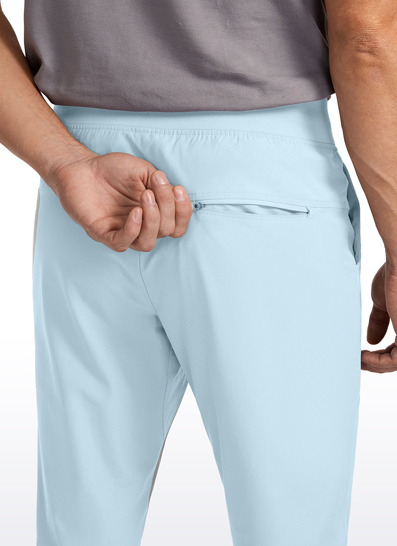 CRZ YOGA Mens Work Slim Fit All-Day Comfort Golf Joggers 30'' Chambray Blue @model_info:IL