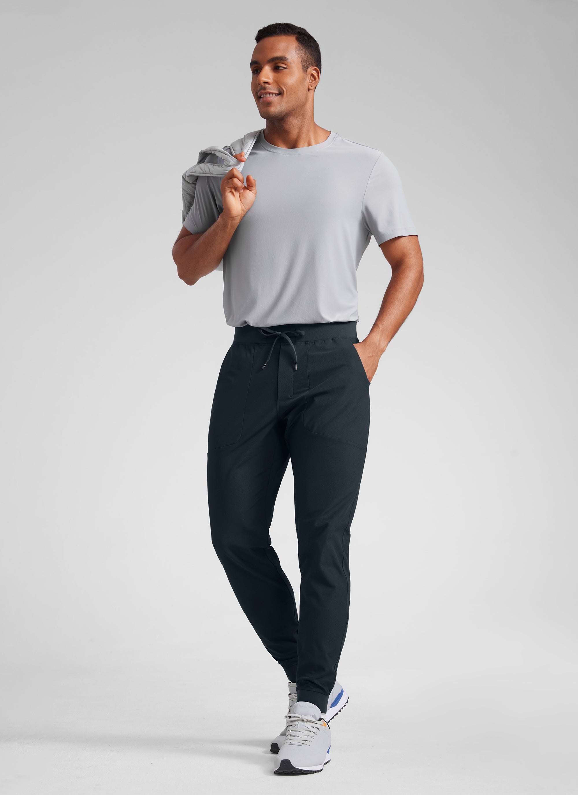 CRZ YOGA Men All Day Comfy Slim-Fit Golf Joggers 32'' with Pockets True Navy