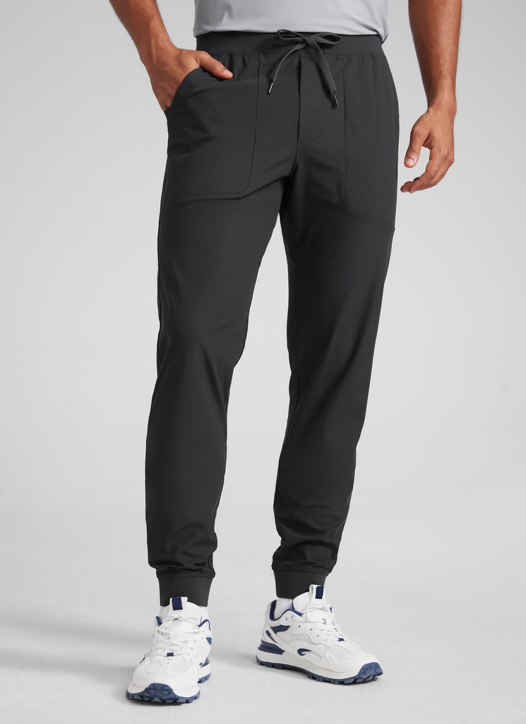 CRZ YOGA Men All Day Comfy Slim-Fit Golf Joggers 32'' with Pockets Platinum Grey