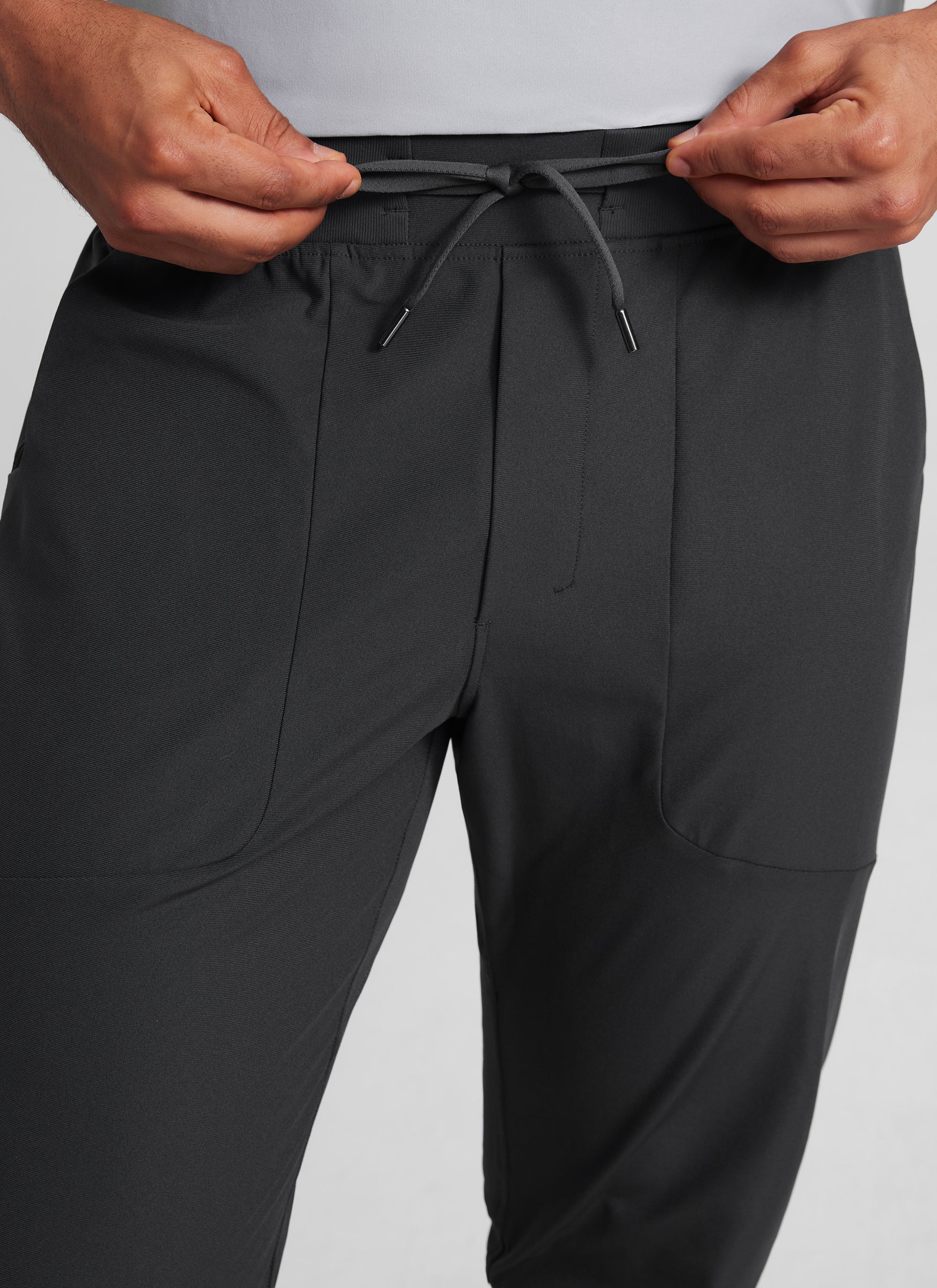 CRZ YOGA Men All Day Comfy Slim-Fit Golf Joggers 32'' with Pockets Ink Gray @model_info:H