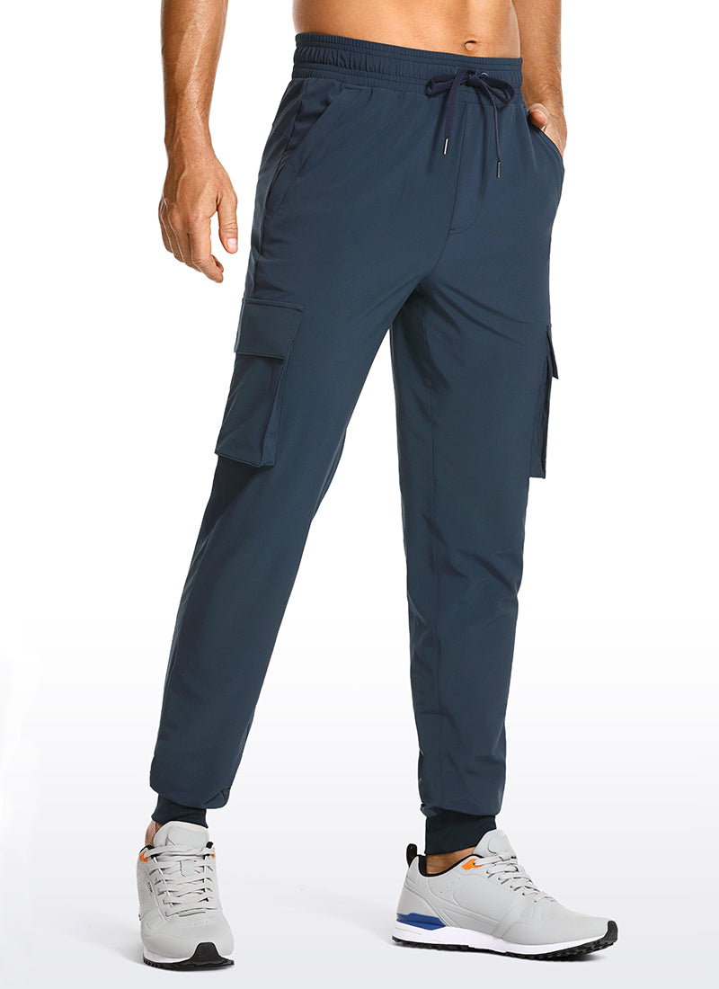 CRZ YOGA Men's Hiking Relaxed Fit Lightweight Cargo Joggers 30'' True Navy