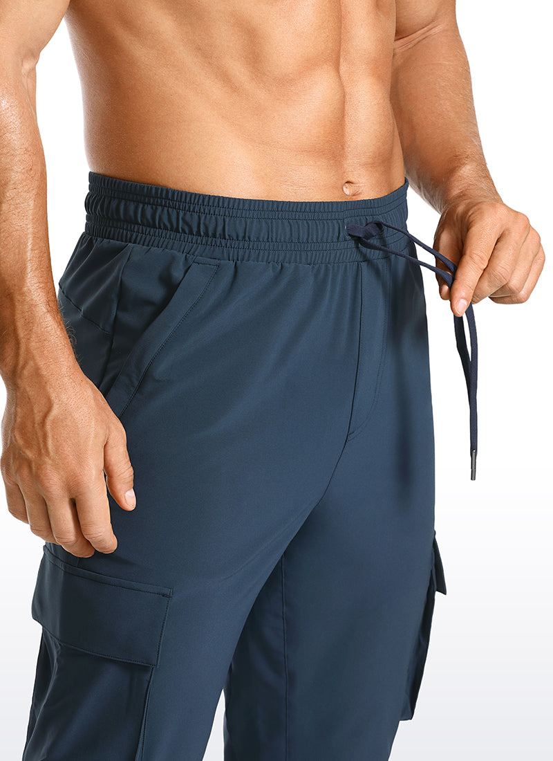 CRZ YOGA Men's Hiking Relaxed Fit Lightweight Cargo Joggers 30'' True Navy