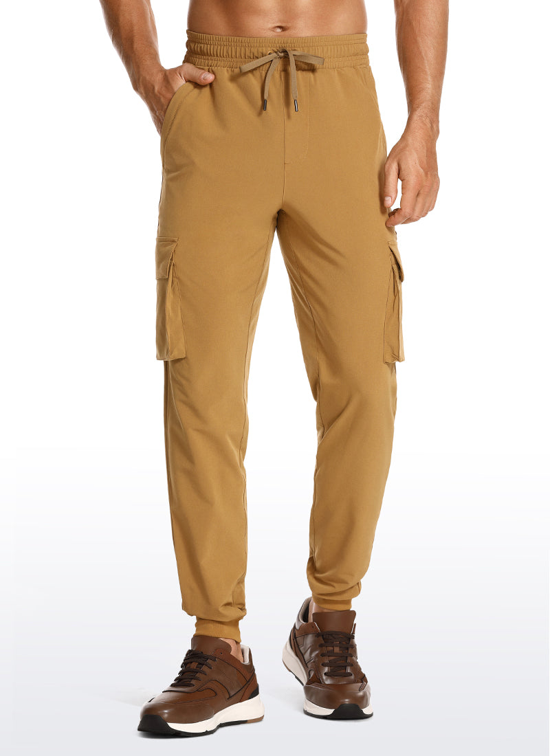 CRZ YOGA Men's Hiking Relaxed Fit Lightweight Cargo Joggers 30'' Khaki