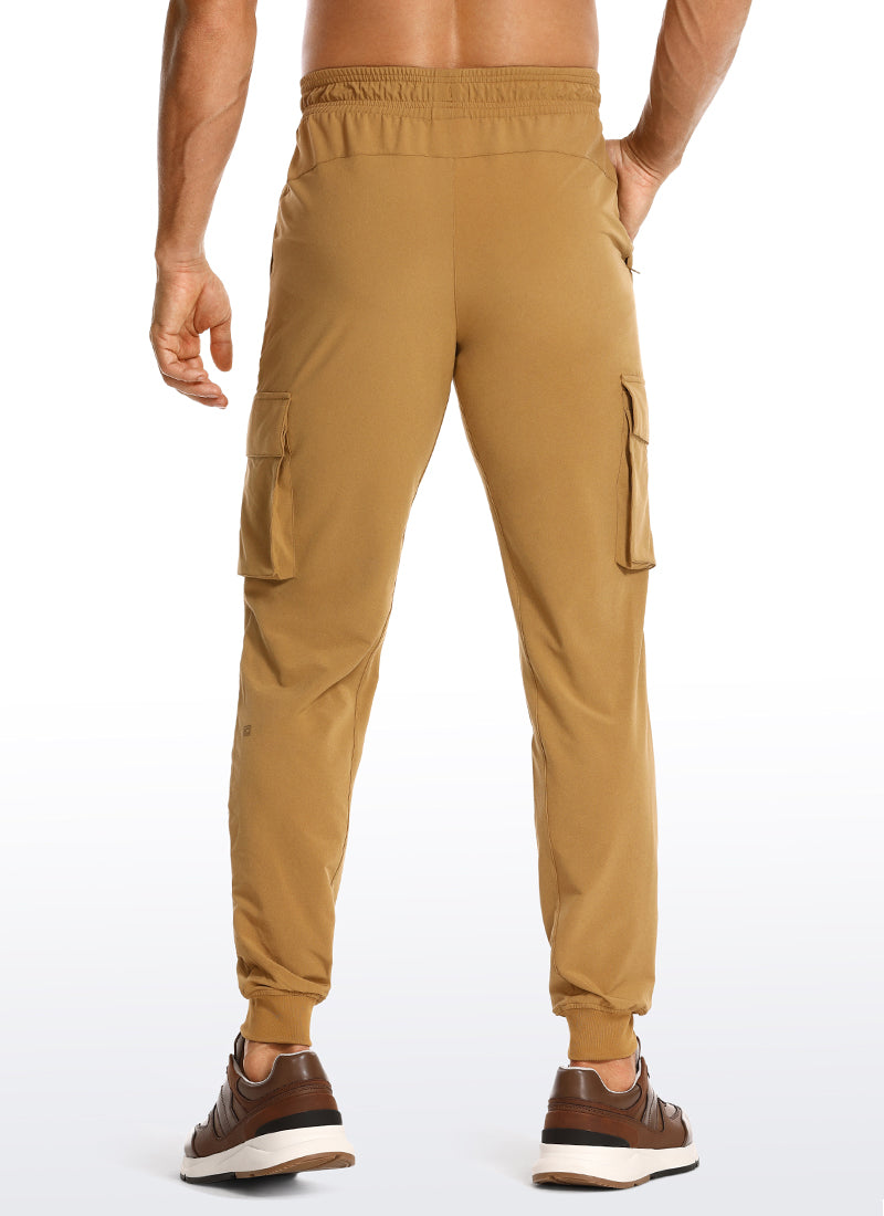 CRZ YOGA Men's Hiking Relaxed Fit Lightweight Cargo Joggers 30'' Khaki