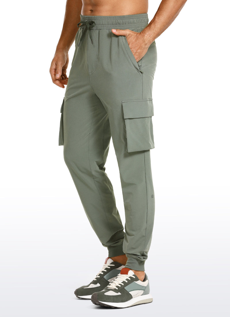 CRZ YOGA Men's Hiking Relaxed Fit Lightweight Cargo Joggers 30'' Grey Sage