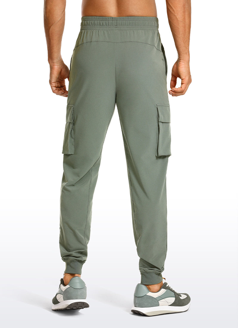 CRZ YOGA Men's Hiking Relaxed Fit Lightweight Cargo Joggers 30'' Grey Sage