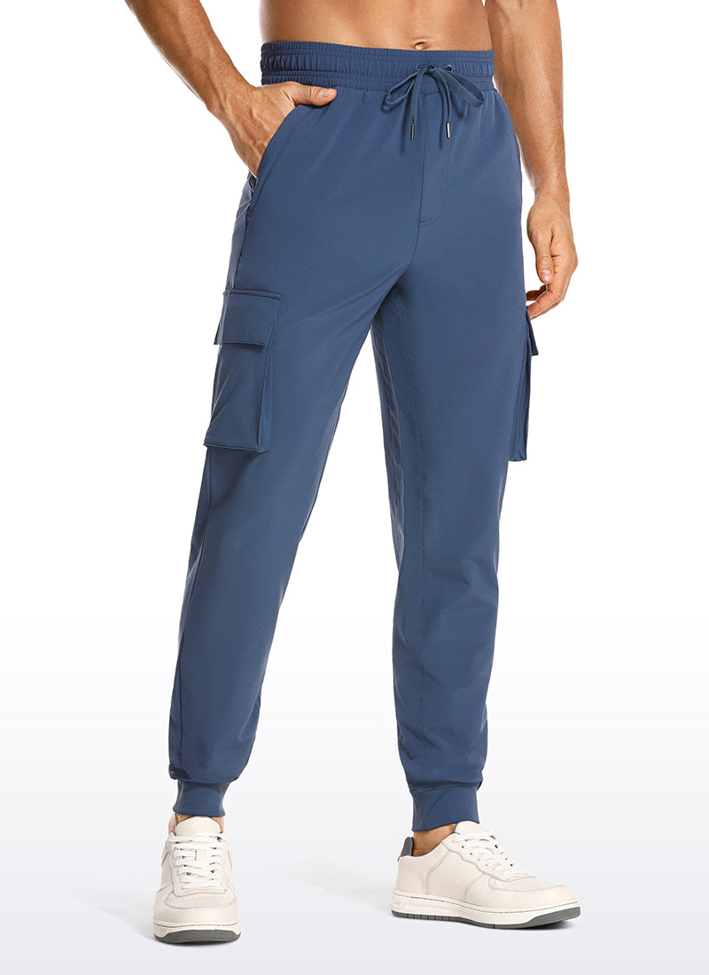 CRZ YOGA Men's Hiking Relaxed Fit Lightweight Cargo Joggers 30'' Electric Blue