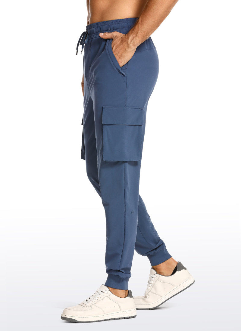 CRZ YOGA Men's Hiking Relaxed Fit Lightweight Cargo Joggers 30'' Electric Blue