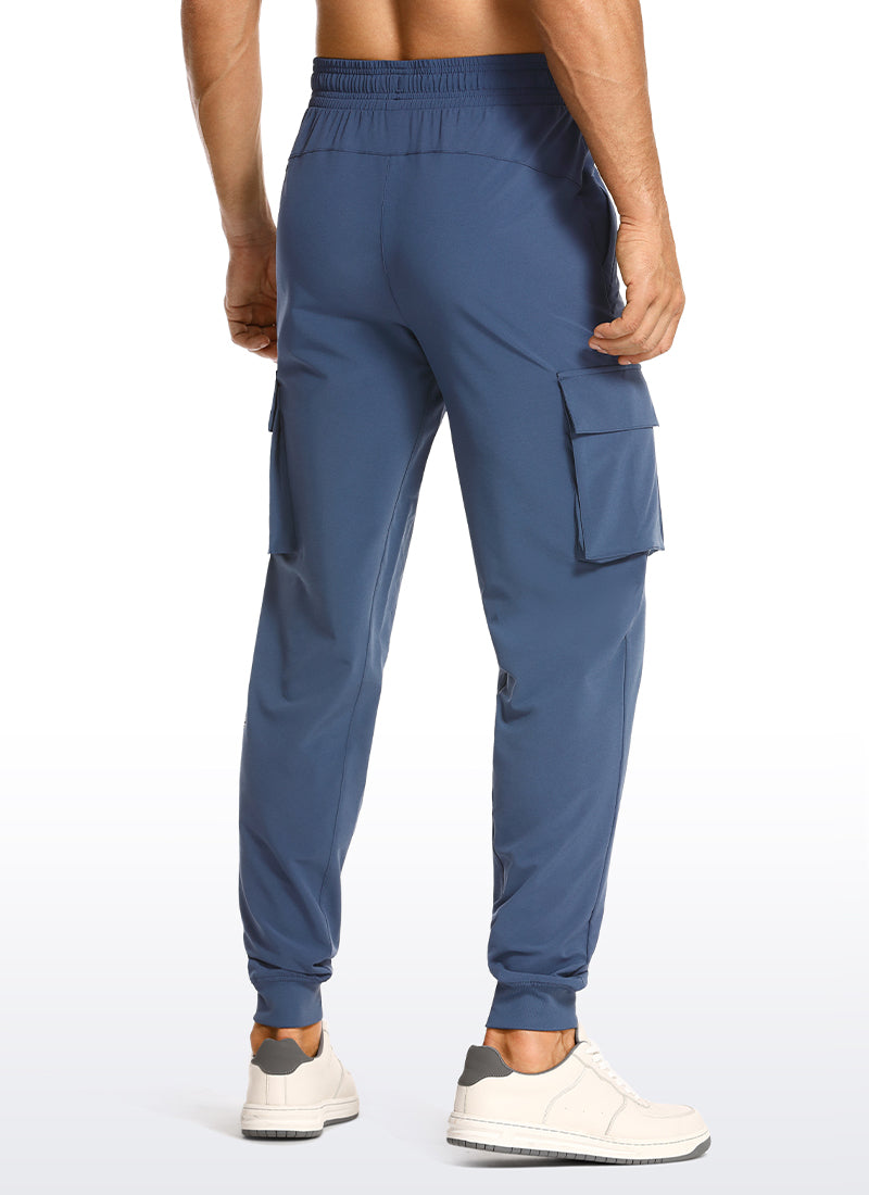 CRZ YOGA Men's Hiking Relaxed Fit Lightweight Cargo Joggers 30'' Electric Blue
