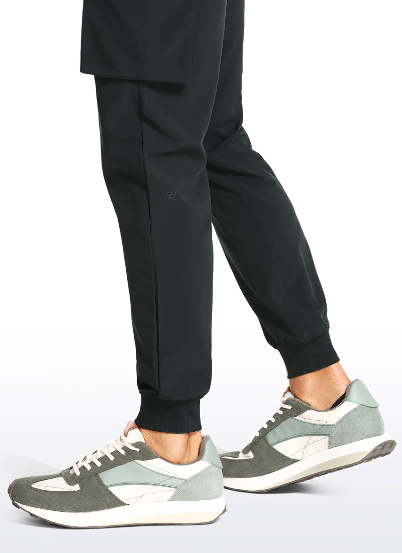 CRZ YOGA Men's Hiking Relaxed Fit Lightweight Cargo Joggers 30'' Iron Black