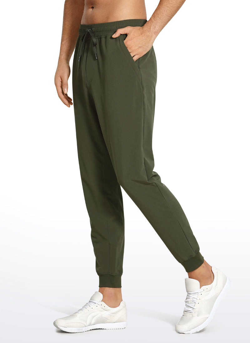 CRZ YOGA Men's Train Classic Fit Lightweight Quick Dry Joggers 29'' Dark Olive