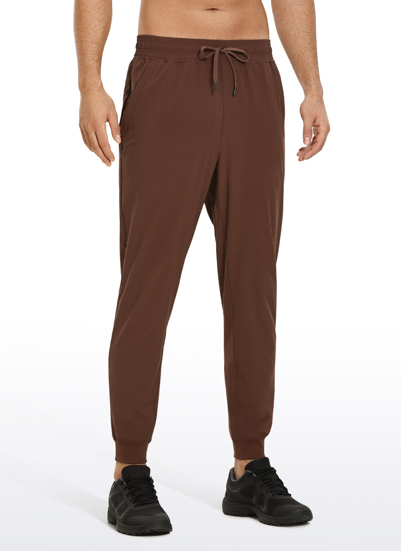 CRZ YOGA Men's Train Classic Fit Lightweight Quick Dry Joggers 29'' Dark Brown