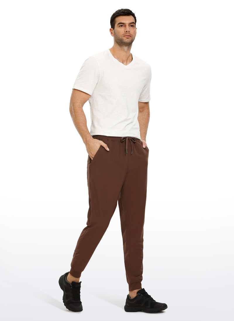 CRZ YOGA Men's Train Classic Fit Lightweight Quick Dry Joggers 29'' Dark Brown