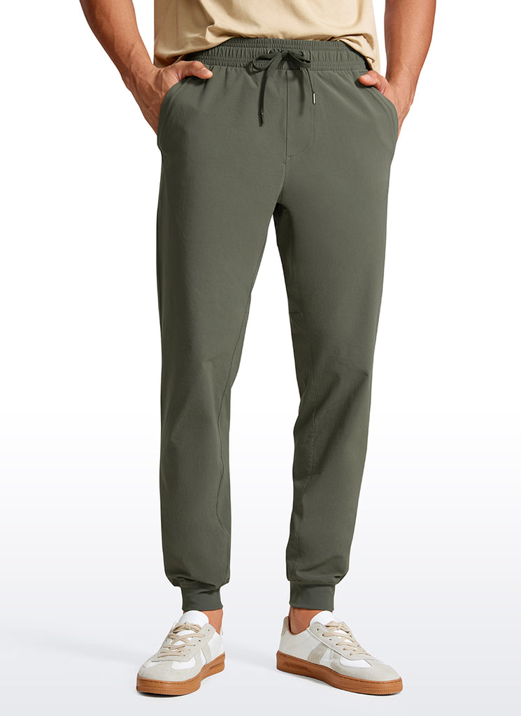 CRZ YOGA Men's Causul Relaxed Fit Lightweight Joggers Zip Pockets 29'' Rhino Grey