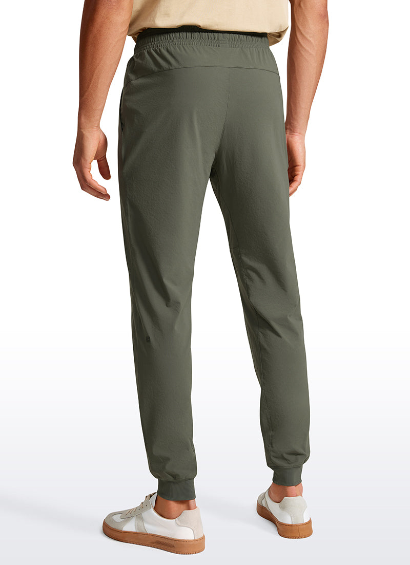 CRZ YOGA Men's Causul Relaxed Fit Lightweight Joggers Zip Pockets 29'' Light Army Green