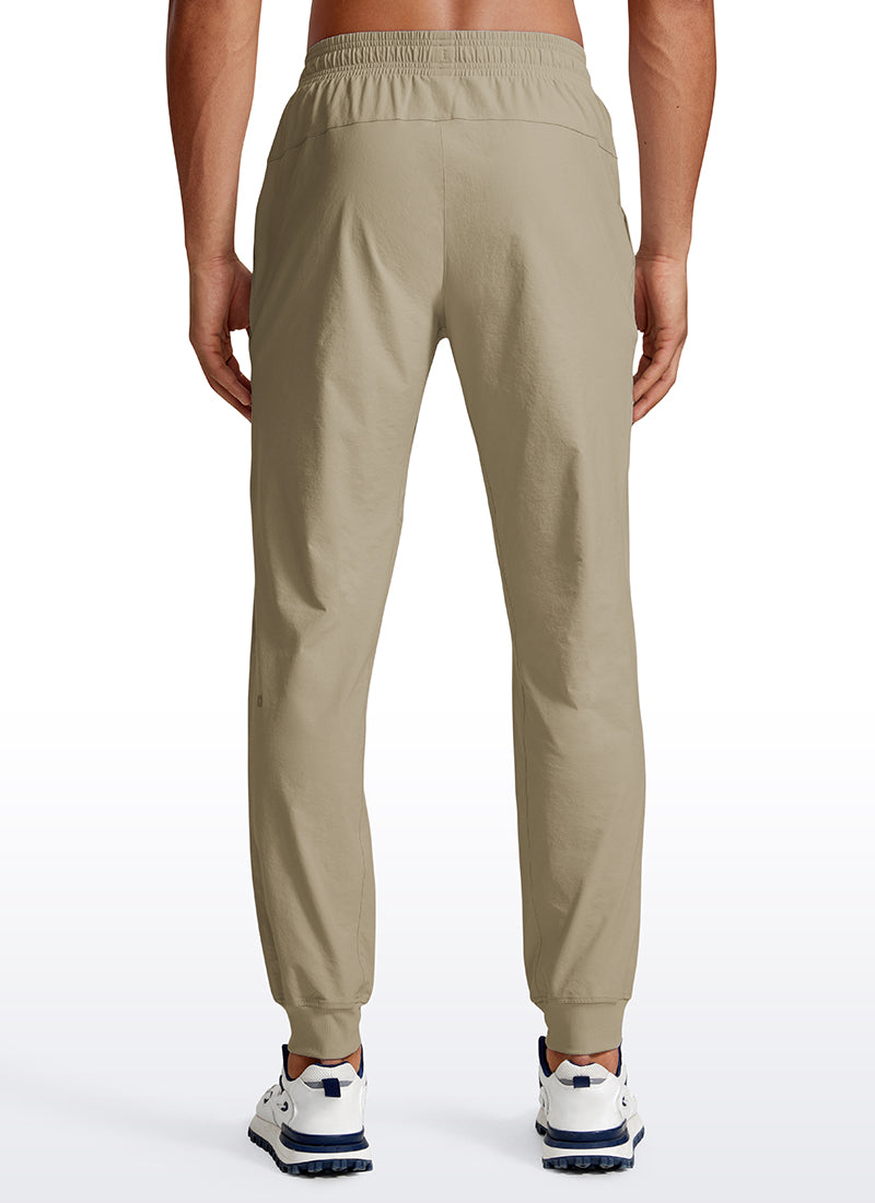 CRZ YOGA Men's Causul Relaxed Fit Lightweight Joggers Zip Pockets 29'' Khali Barley