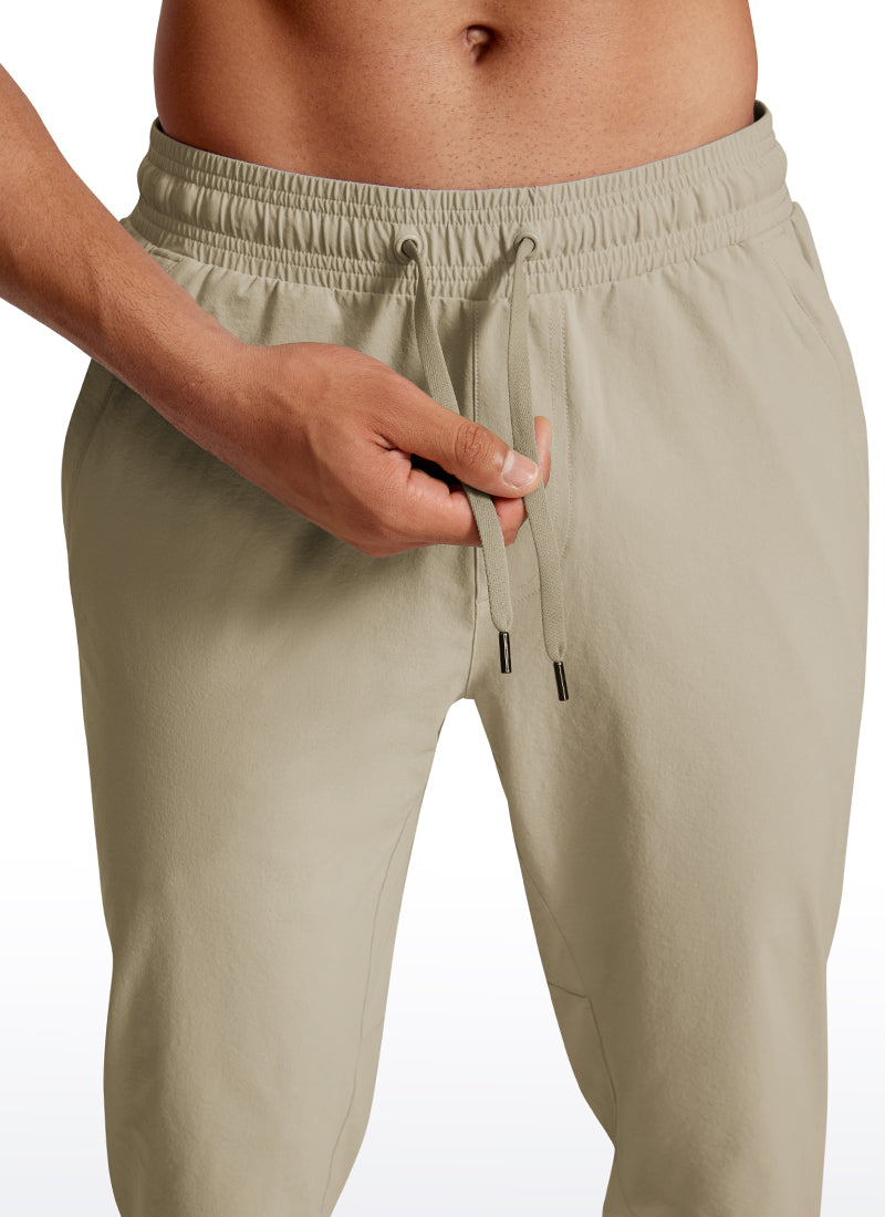 CRZ YOGA Men's Causul Relaxed Fit Lightweight Joggers Zip Pockets 29'' Khali Barley