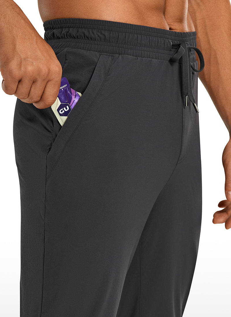 CRZ YOGA Men's Causul Relaxed Fit Lightweight Joggers Zip Pockets 29'' Ink Gray @model_info:A