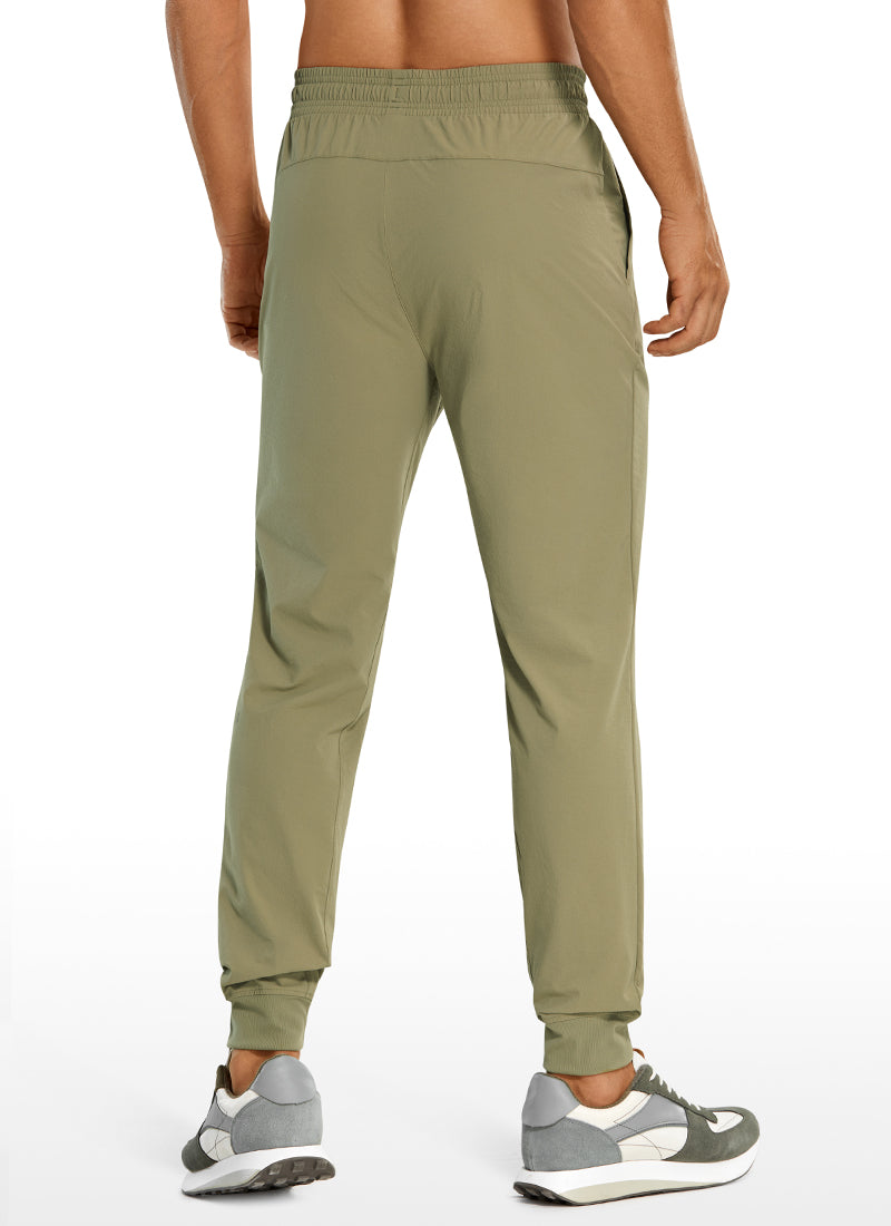 CRZ YOGA Men's Causul Relaxed Fit Lightweight Joggers Zip Pockets 29'' Moss Green