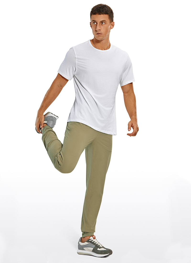 CRZ YOGA Men's Causul Relaxed Fit Lightweight Joggers Zip Pockets 29'' Moss Green