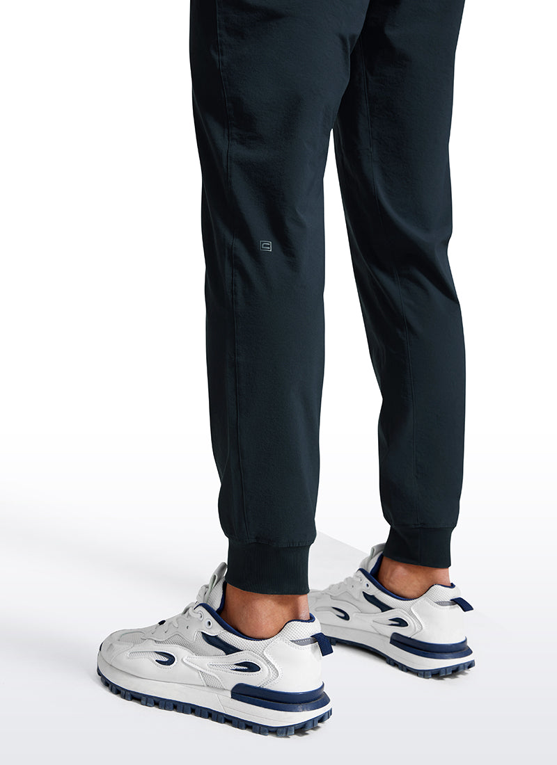 CRZ YOGA Men's Causul Relaxed Fit Lightweight Joggers Zip Pockets 29'' True Navy @model_info:Jhony