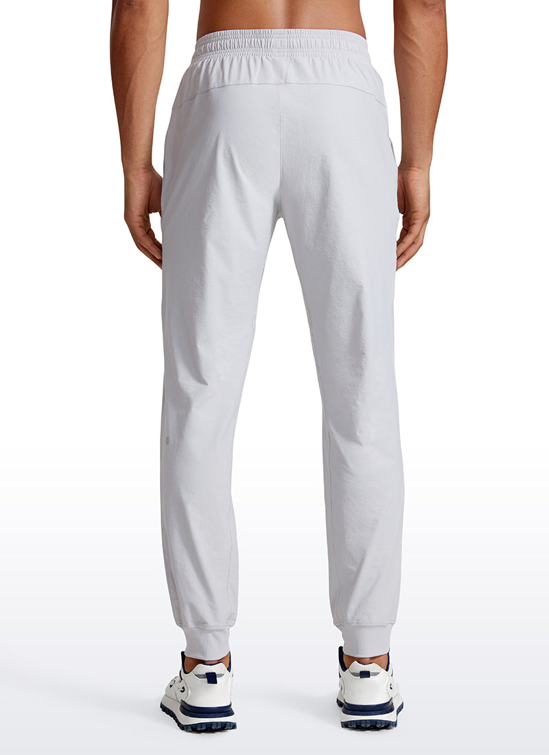 CRZ YOGA Men's Causul Relaxed Fit Lightweight Joggers Zip Pockets 29'' Platinum Grey @model_info:Jhony