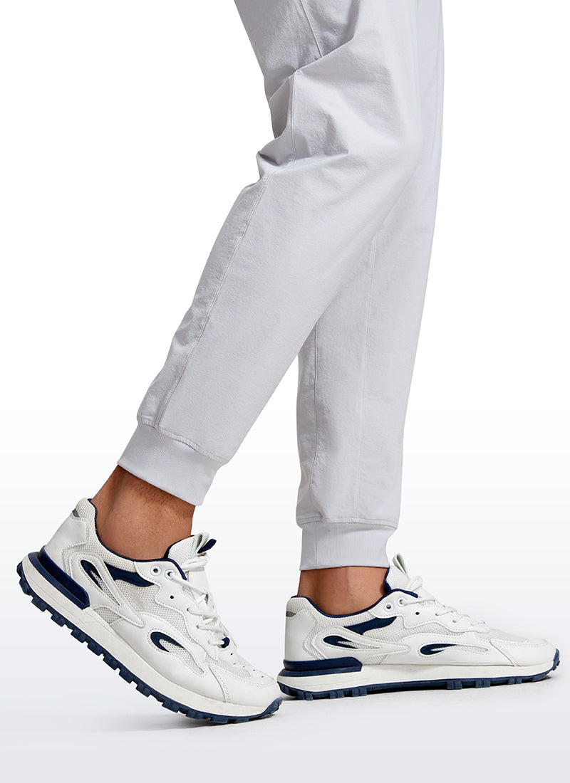 CRZ YOGA Men's Causul Relaxed Fit Lightweight Joggers Zip Pockets 29'' Platinum Grey
