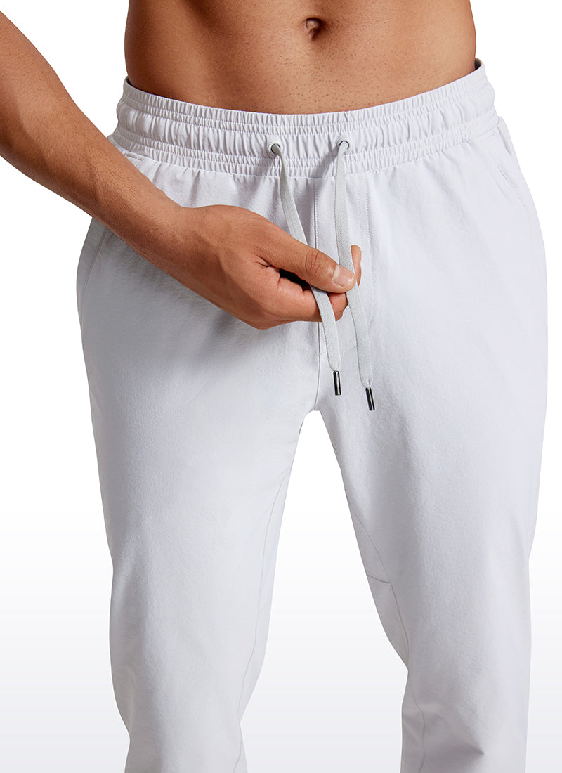 CRZ YOGA Men's Causul Relaxed Fit Lightweight Joggers Zip Pockets 29'' Platinum Grey