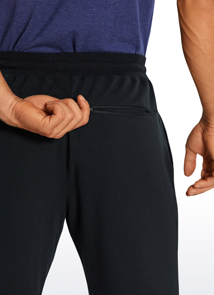 CRZ YOGA Men's Lounge Bermuda Amenity Sweat Shorts Pockets 9'' Black