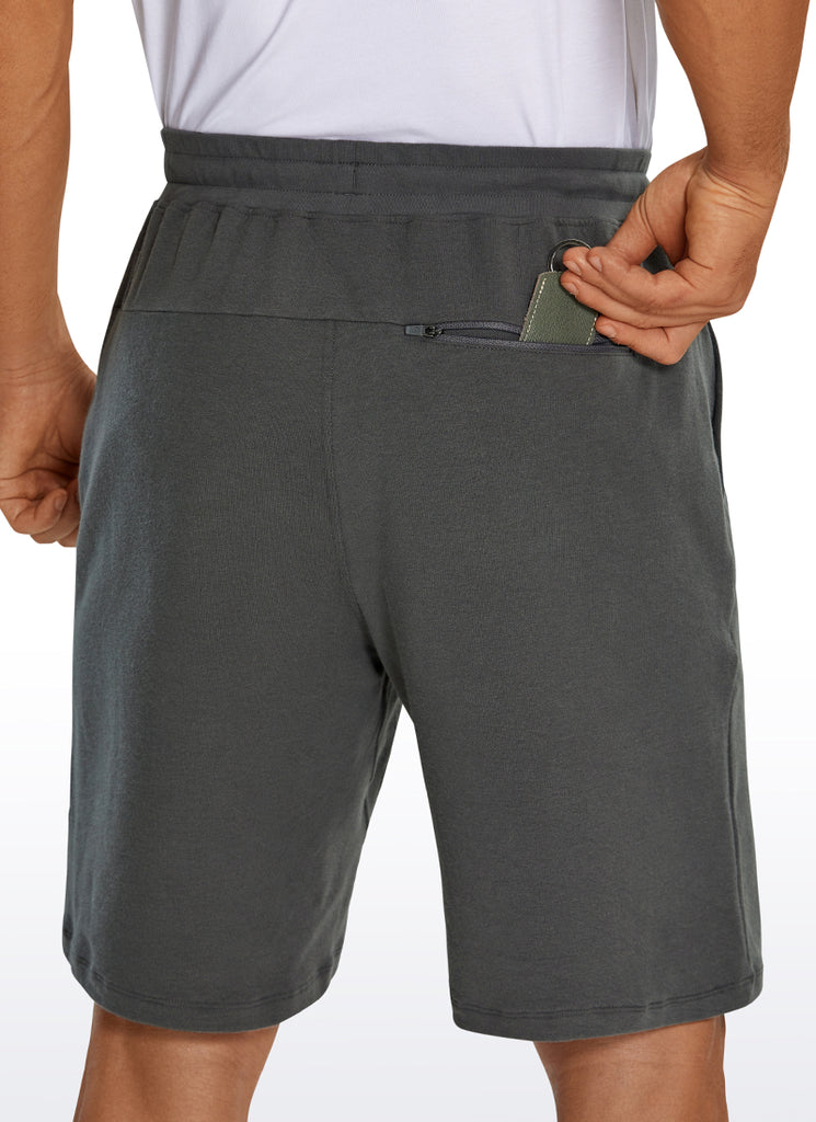 CRZ YOGA Men's Lounge Bermuda Amenity Sweat Shorts Pockets 9'' Anthracite